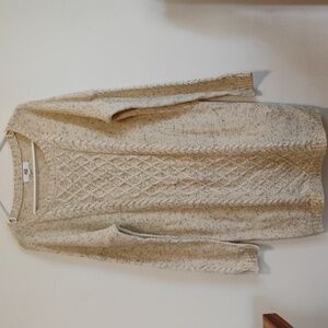 Jack by BB Dakota | Cream + Grey Speckled Knit Sweater Dress | Women's L